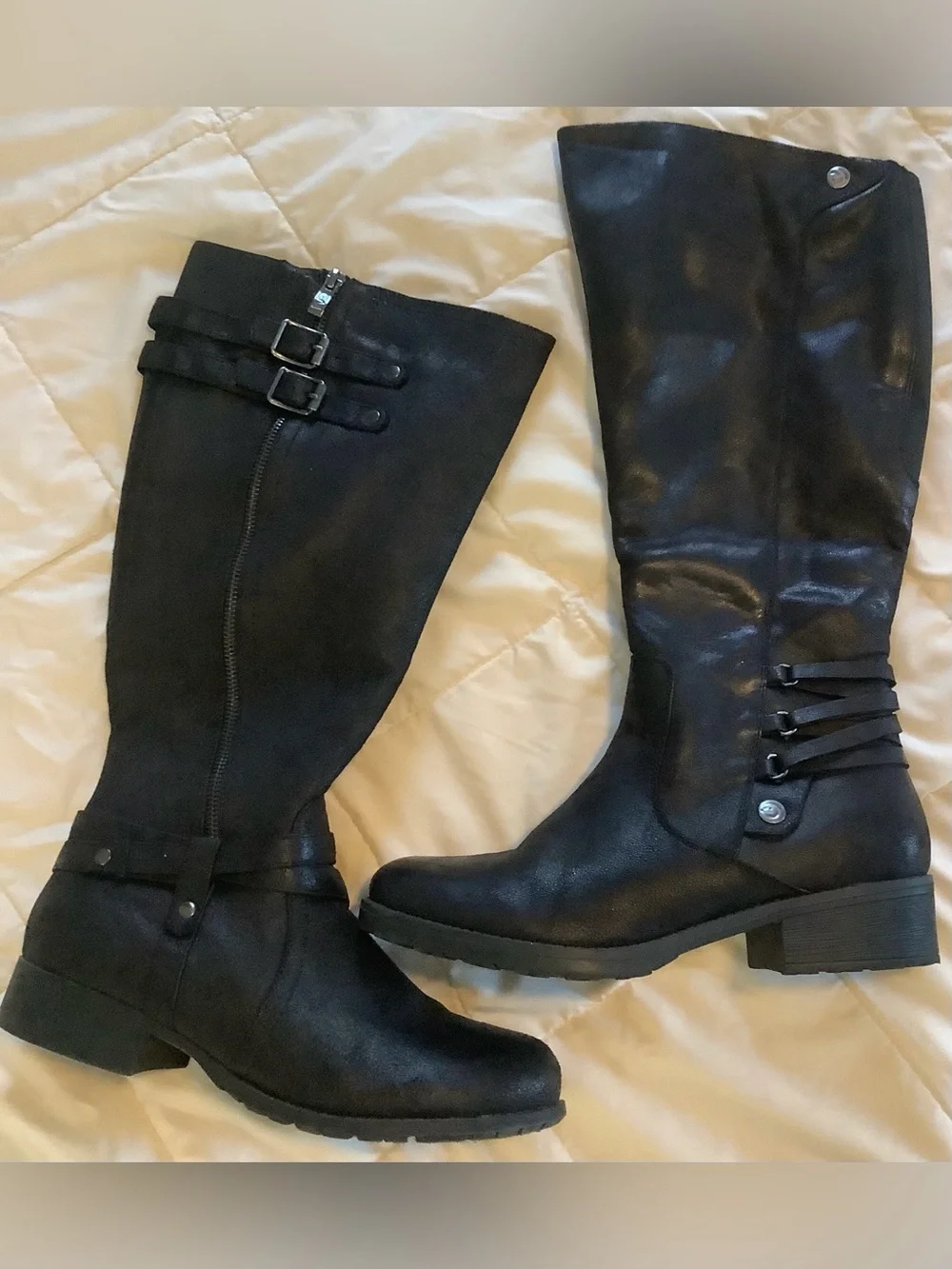 Classic Women's Black Knee-High Riding Boots